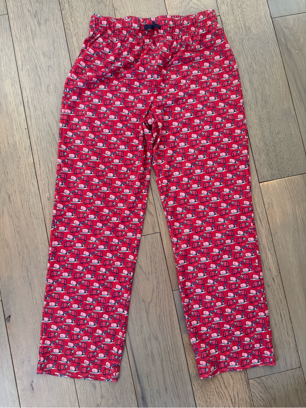 Kids Vineyard Vines Red Pajama Pants Rare Soccer Printed Sleepwear Medium